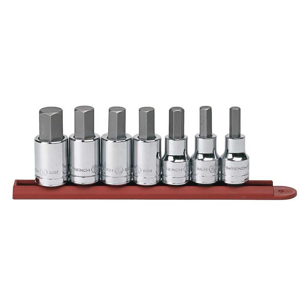 7pc1/2in Drive Hex Bit SAE Socket Set 80721