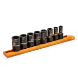 8 piece 1/4 In. and 3/8 In. Drive Bolt Biter Impact Extraction Socket Set 84782