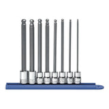 8Pc 3/8-in Drive Long Ball End Hex Bit Metric Socket Set 80573