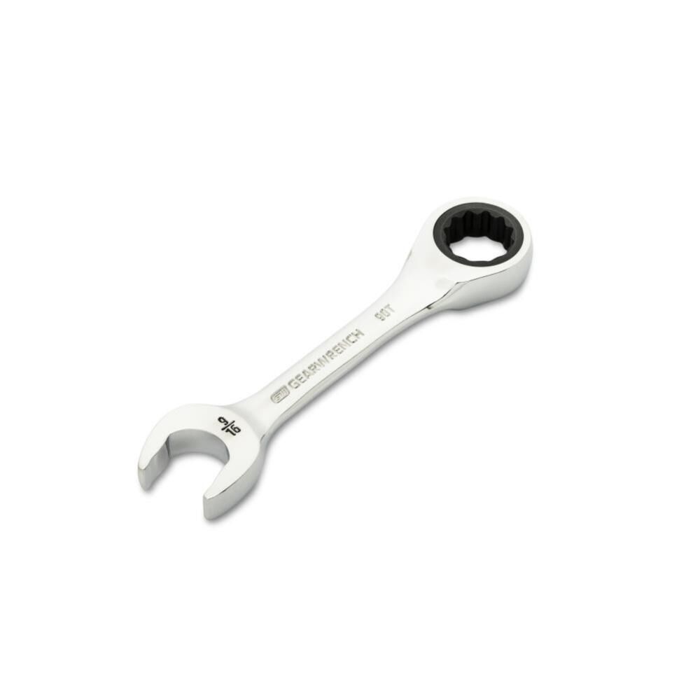 9/16 Inch 90-Tooth 12 Point Stubby Combination Ratcheting Wrench 86854