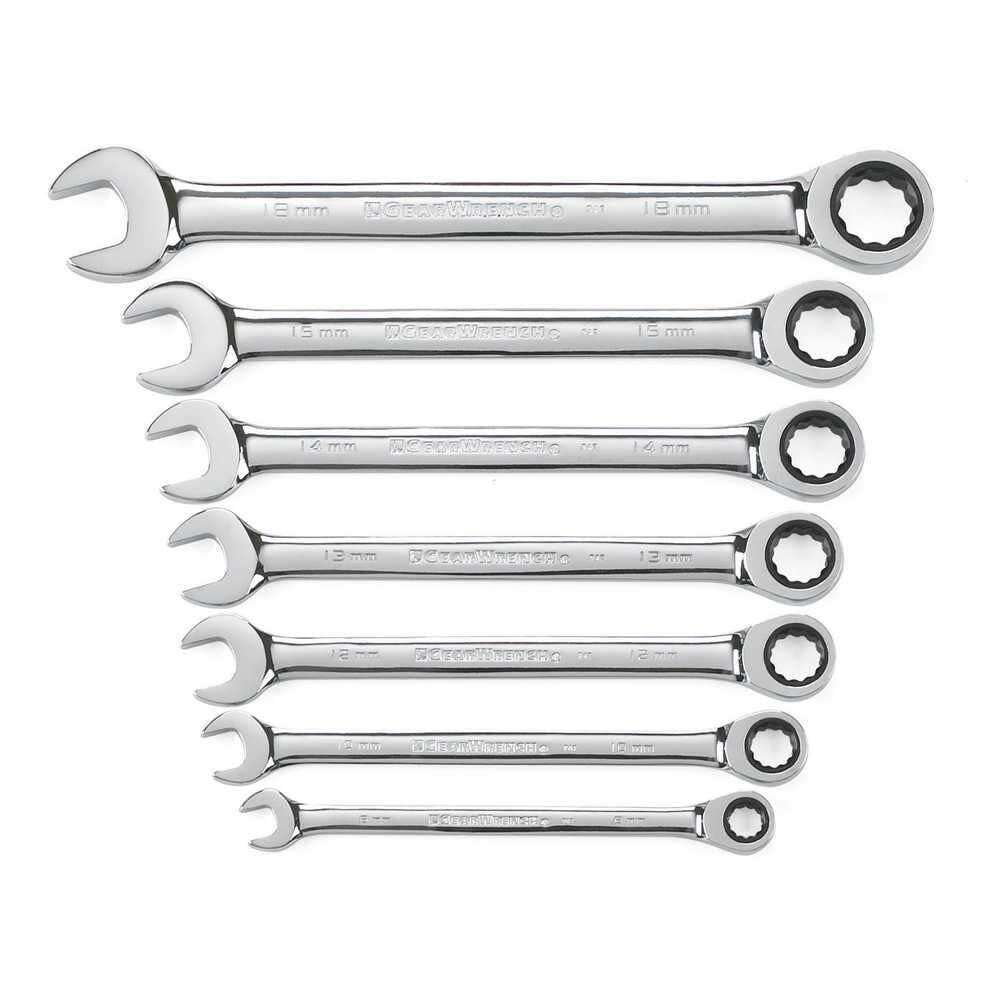 Combination Ratcheting Wrench Set 7 Pc. Metric 9417