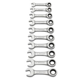 Combination Wrench Set 10 pc. Stubby Ratcheting Metric 9520D