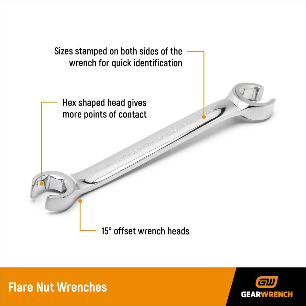 Flare Nut Wrench Set 6 Pc. Metric 81906