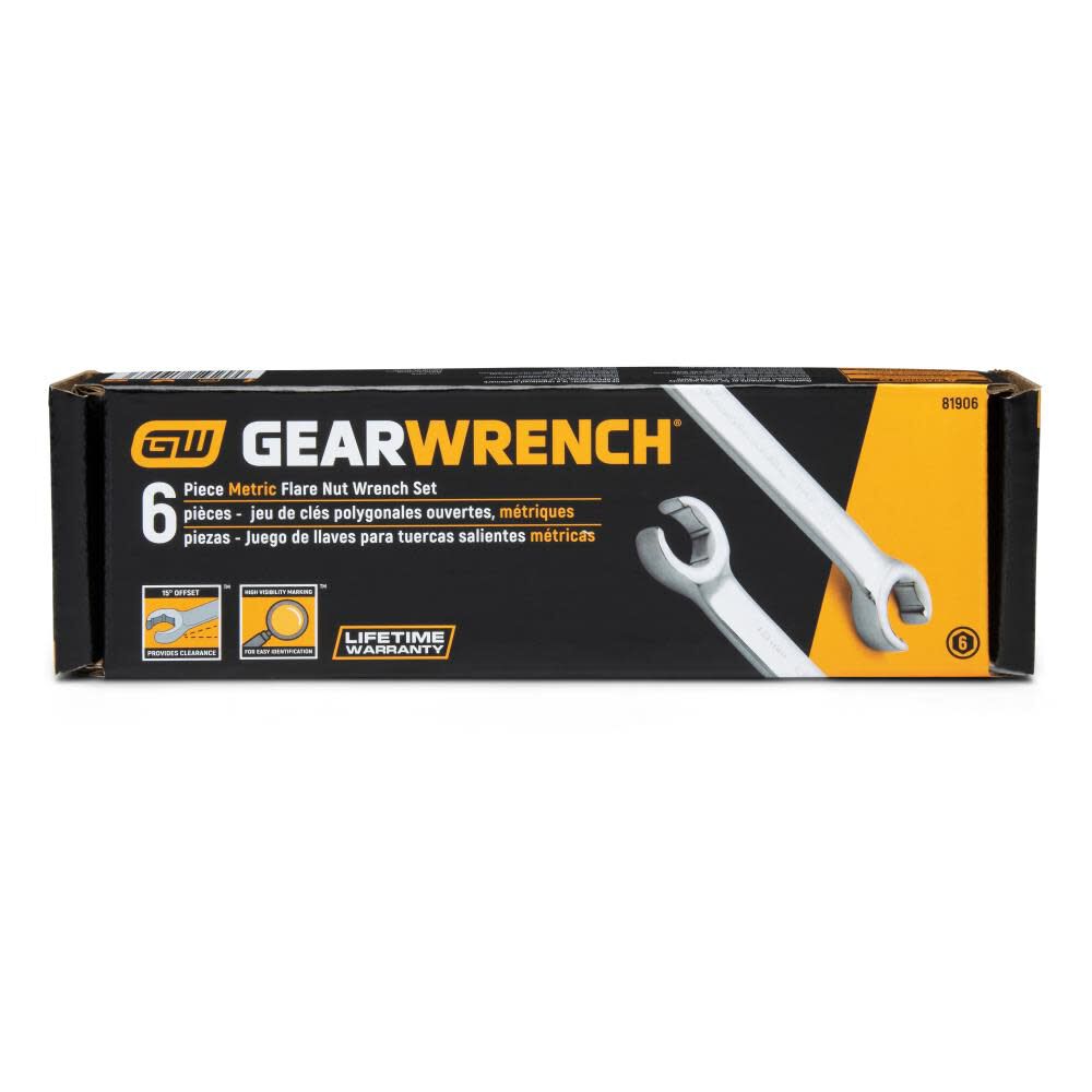 Flare Nut Wrench Set 6 Pc. Metric 81906