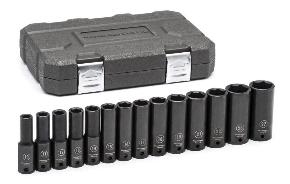 Impact Socket Set 14 pc. 1/2 In. Drive 6 Point Metric Deep 84955N