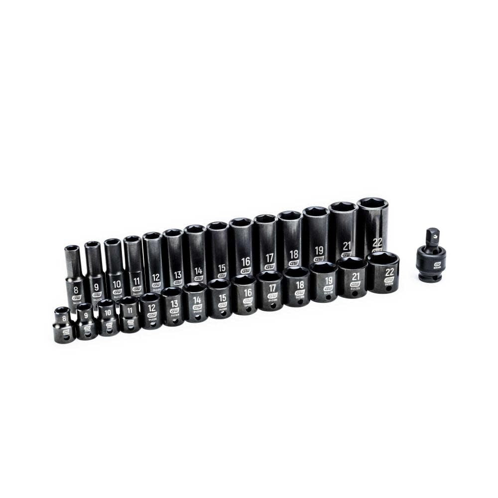 Impact Socket Set29 pc. 3/8 In. Drive 6 Point Metric Standard/Deep 84925N