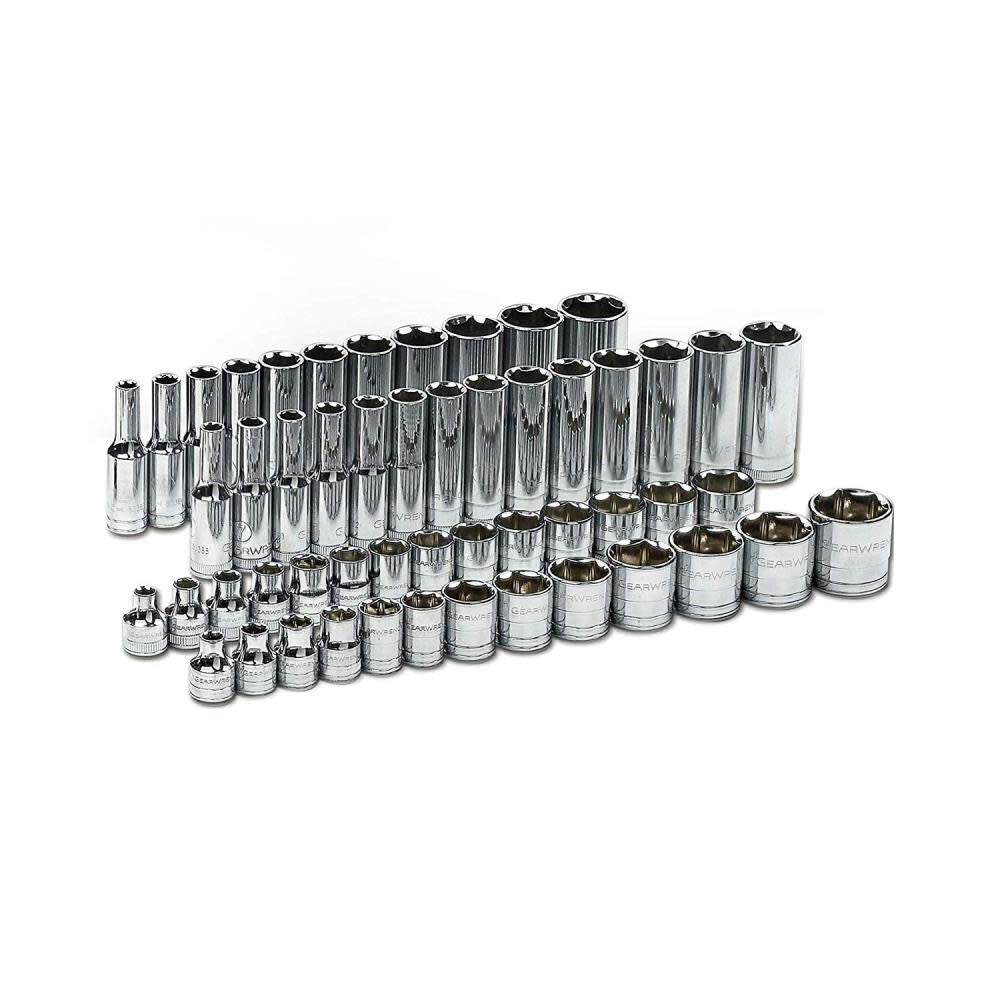 3/8-in Drive Standard (SAE) and Metric Shallow/Deep Socket Set (56-Pieces) 80550P