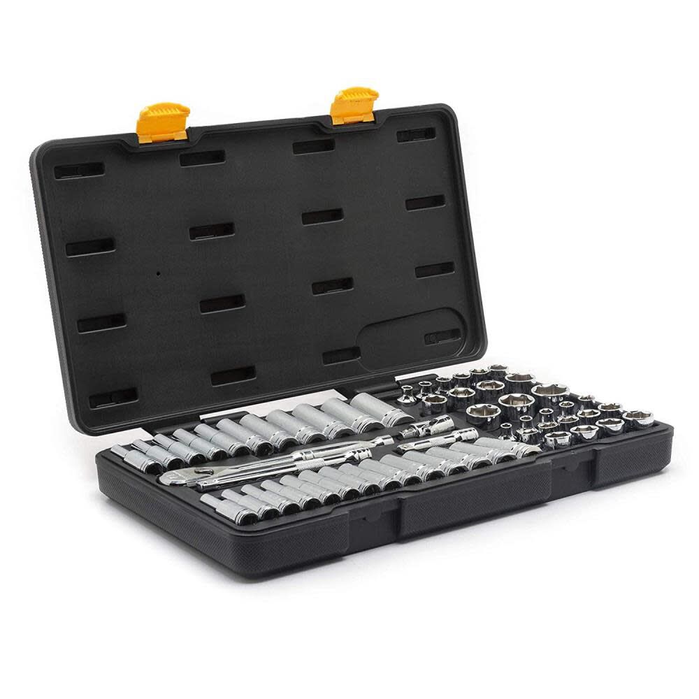 3/8-in Drive Standard (SAE) and Metric Shallow/Deep Socket Set (56-Pieces) 80550P