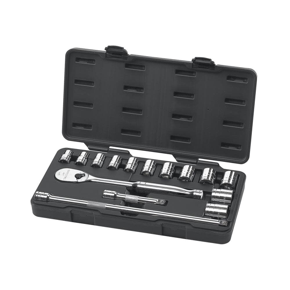 Mechanics Tool Set 15 pc 1/2-In Drive 6 Point SAE 80706