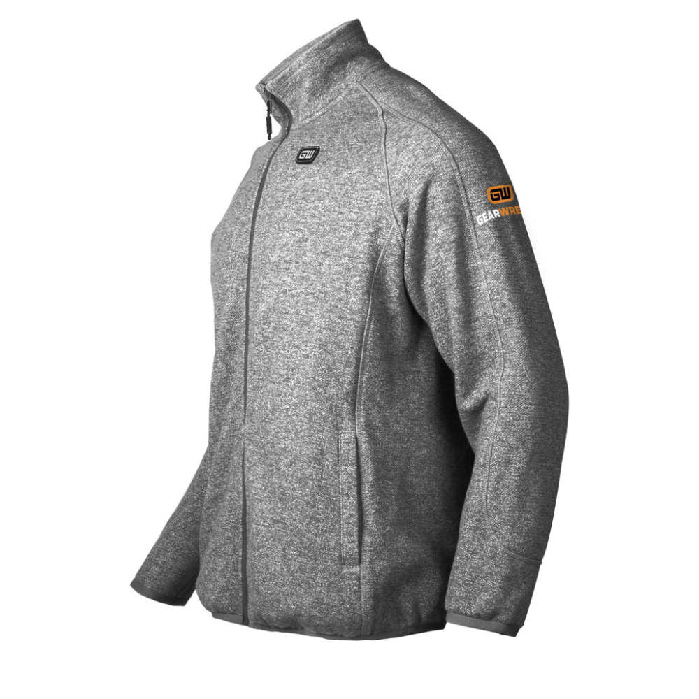 Mens Gray Heated Fleece Jacket Kit GMJF-02A-FG0