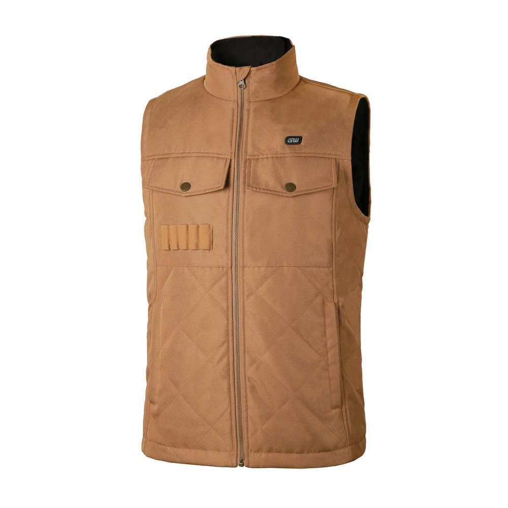 Mens Khaki Heated Quilted Vest Kit Small GMVQ-01A-KK03