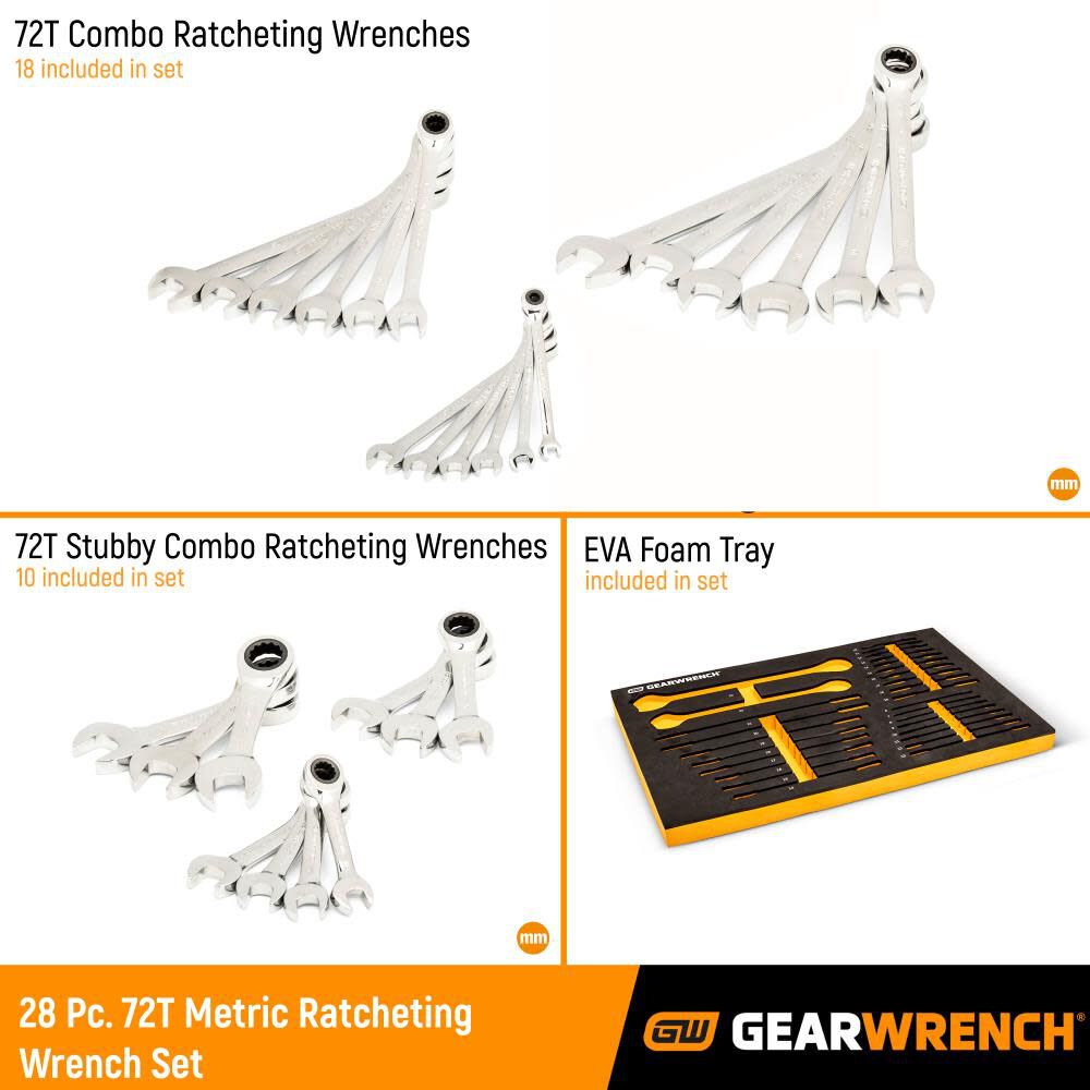 Metric Ratcheting Wrench Set 28pc 86527