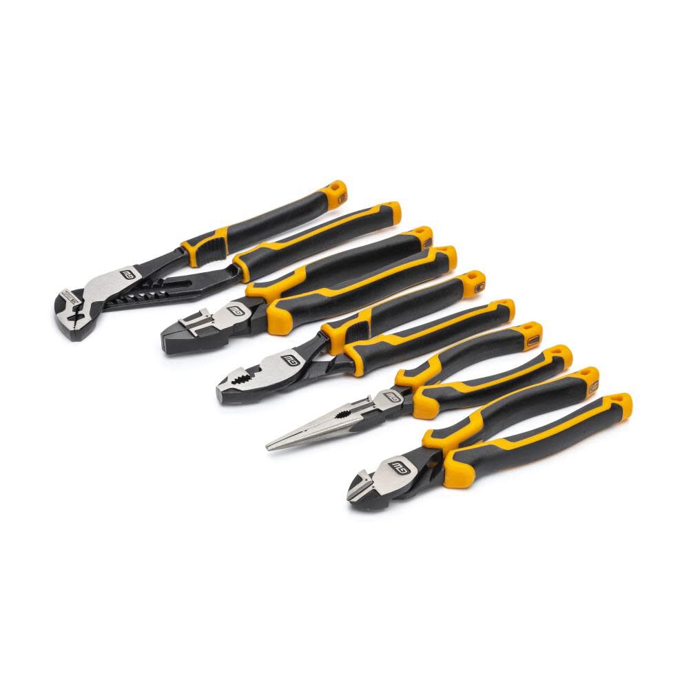 PITBULL Cushion Grip Pliers Set in Foam Storage Tray 5pc GWMSPLR01