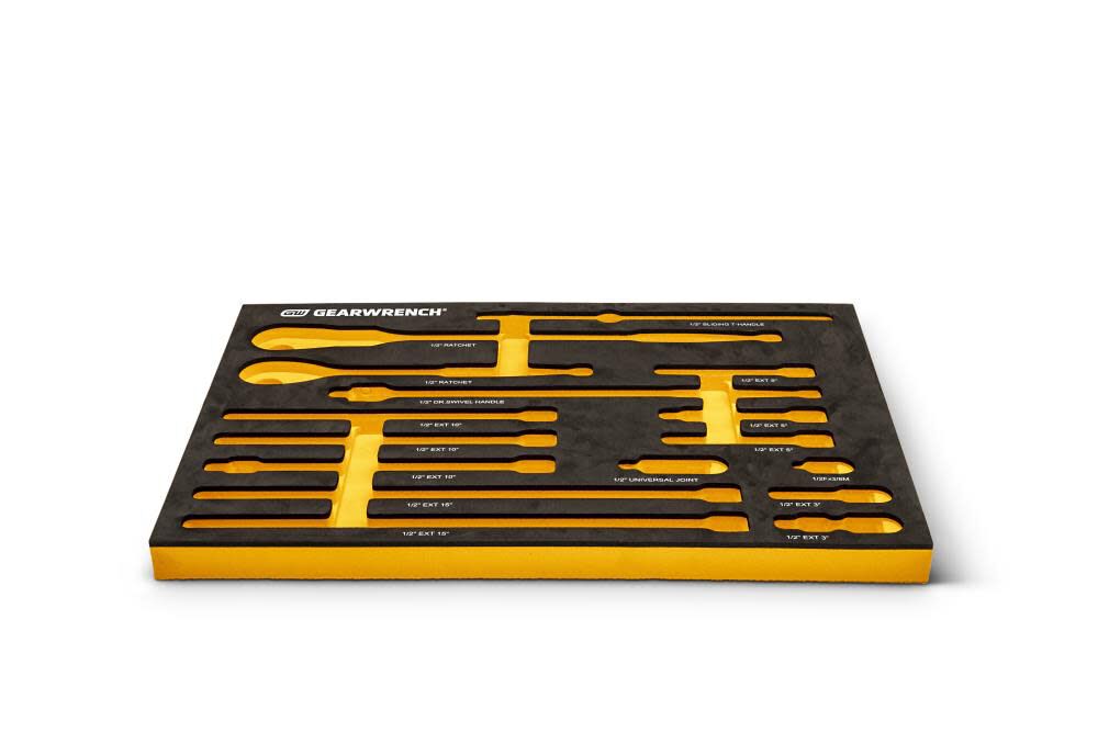 Ratchet & Drive Tool Set 1/2in 90T with EVA Foam Tray 16pc 86522