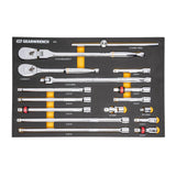 Ratchet & Drive Tool Set 1/2in 90T with EVA Foam Tray 16pc 86522