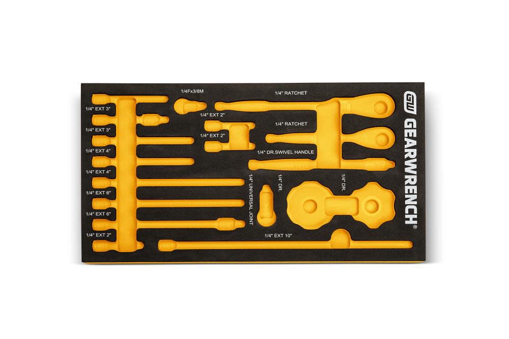 Ratchet & Drive Tool Set 1/4in 90T with EVA Foam Tray 18pc 86520