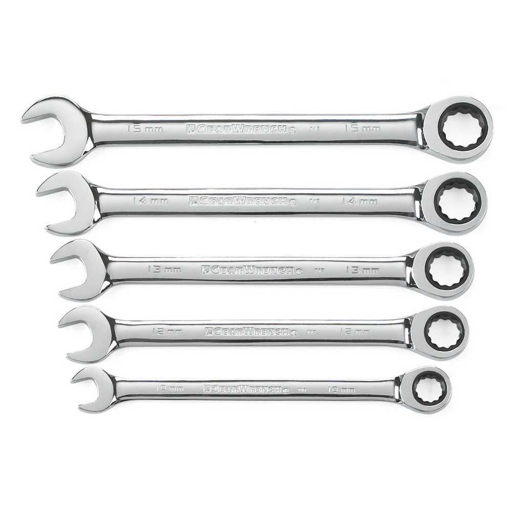 Ratcheting Wrench Set 5 Pc. Metric Combination 93004D