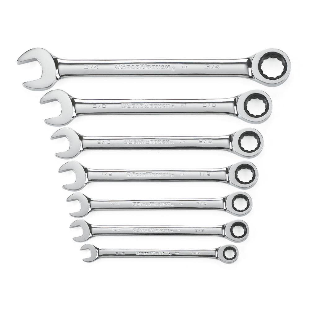 Ratcheting Wrench Set 7 pc. SAE Combination 9317