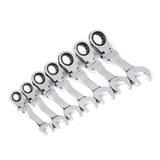 Ratcheting Wrench Set 7 pc. SAE Stubby Flex Combination 9570