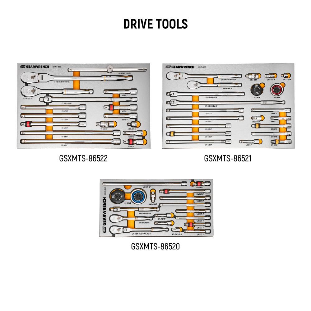 Rolling Tool Box with Mechanics Tool Set in Premium Modular Foam Trays 1024pc MEGAMOD1024