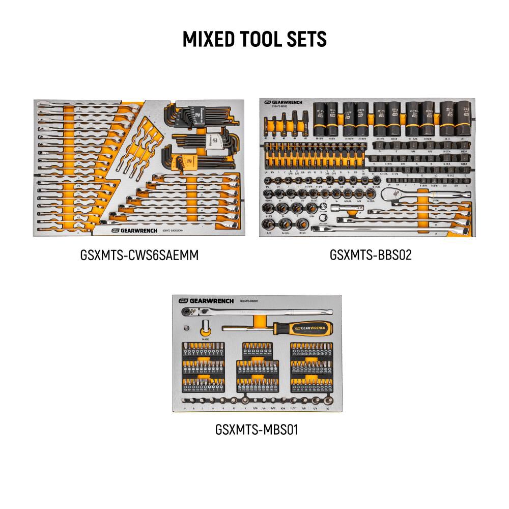 Rolling Tool Box with Mechanics Tool Set in Premium Modular Foam Trays 1024pc MEGAMOD1024