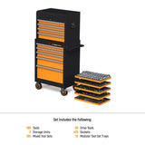 Rolling Tool Box with Mechanics Tool Set in Premium Modular Foam Trays 791pc MEGAMODPRO