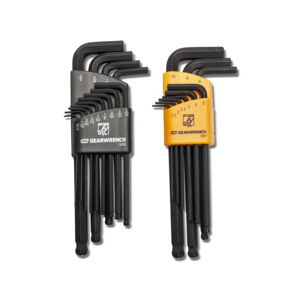 SAE/Metric Hex Key Set Magnetic Long Ball End 22pc 83526