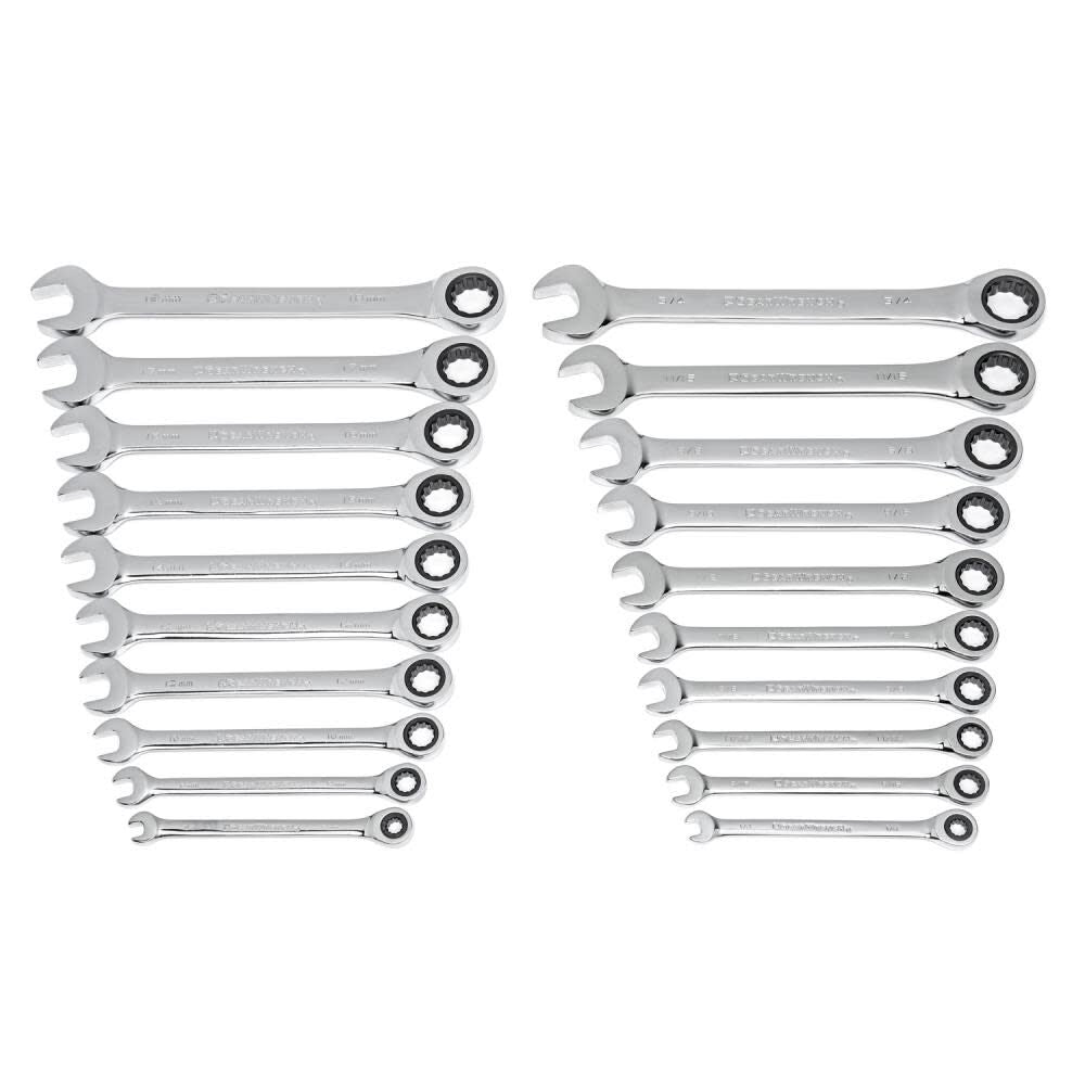 SAE/Metric Ratcheting Combination Wrench Set 20pc 35720A-02