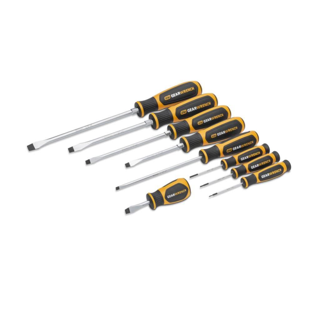 Sloted Dual Material Screwdriver Set in Foam Storage Tray 9pc GWMSSCRSL