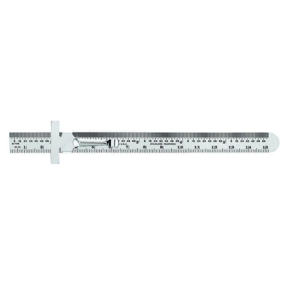 6 Inch Precision Flexible Steel Ruler with 64th Inch Graduations 300ME