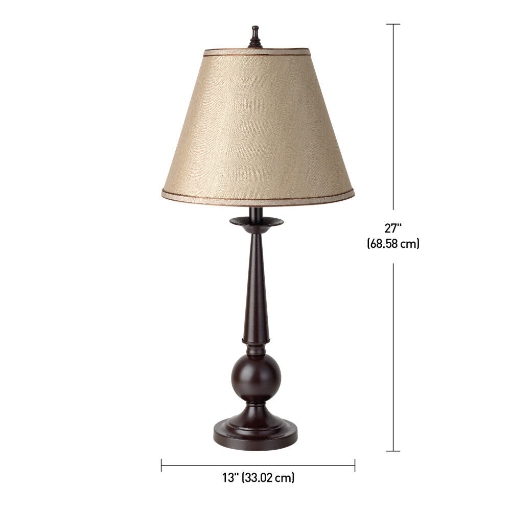 Contemporary Table Lamp 2pc 27in Bronze 12398