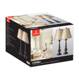 Contemporary Table Lamp 2pc 27in Bronze 12398