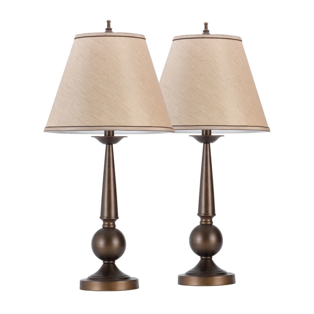 Contemporary Table Lamp 2pc 27in Bronze 12398