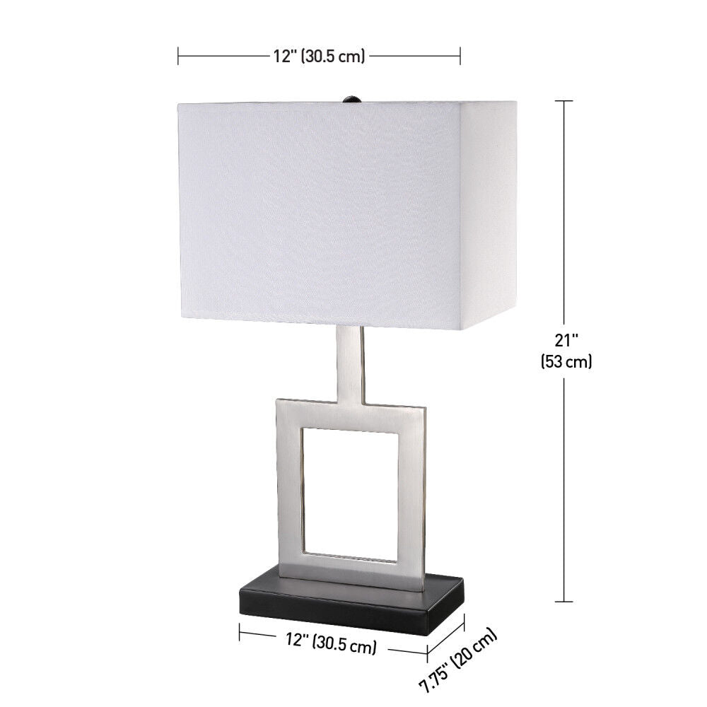 Haven Table Lamp 21in Brushed Nickel White 3009615