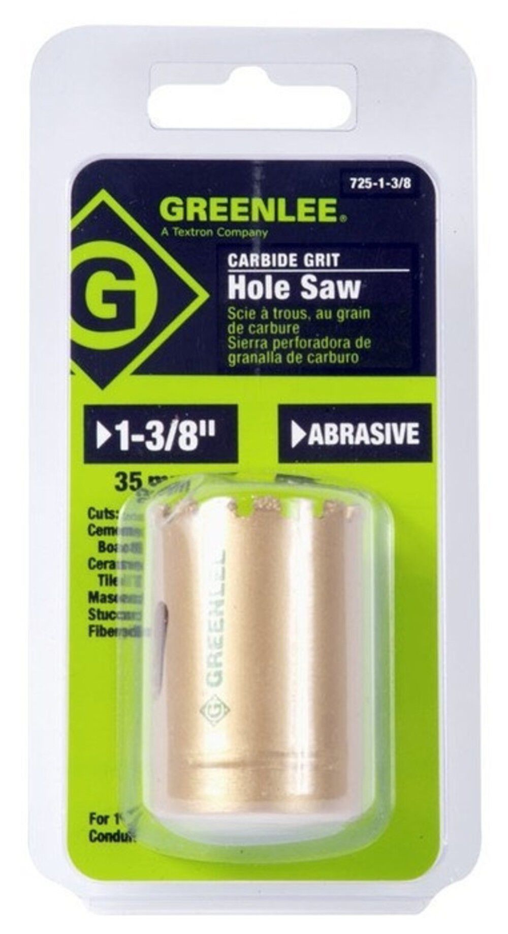 1-3/8 Inch Carbide Grit Hole Saw 725-1-3/8