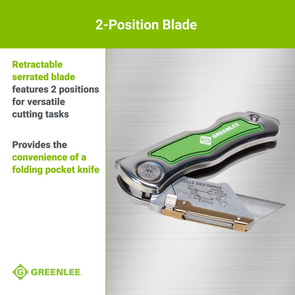 Folding Utility Knife with Retractable 3-Position Serrated Blade 0652-22