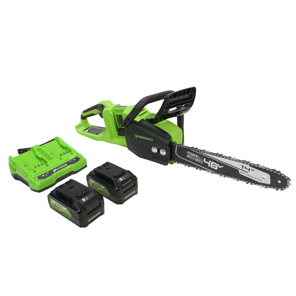 14in 48V Chainsaw with 4Ah Battery 2pk & Dual Charger Kit 2017902