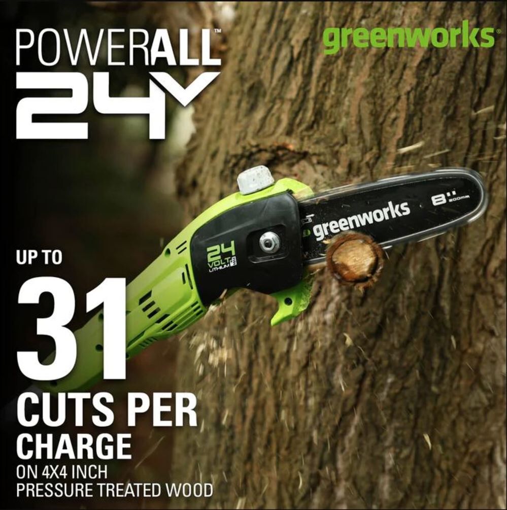 24V 8in Pole Saw with 2Ah Battery & Rapid Charger Kit 1402102