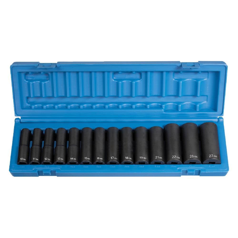 1/2 In. Drive 14 pc. Deep Length Metric Set 1412MD