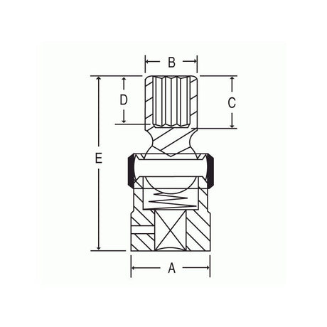 1/2 Inch Drive x 1/2 Inch Standard 12 Point Universal Impact Socket 2116U