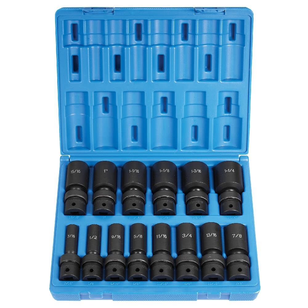 1/2in Drive 14 Pc. Deep Length Fractional Universal Set 1314UD