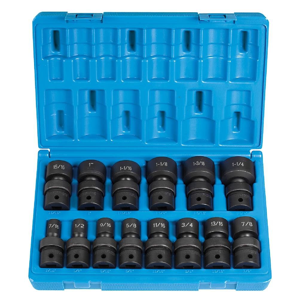 1/2in Drive 14 Pc. Standard Length Fractional Universal Set 1314U