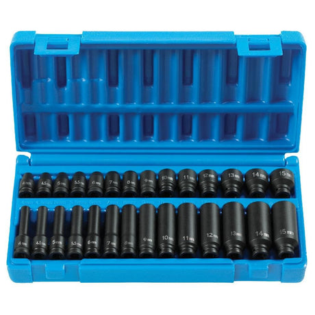 1/4in Drive Standard and Deep Length Surface Drive Impact Set 9728M