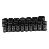 3/4 Inch Drive Standard Metric Master Impact Socket Set 26pc 8026M