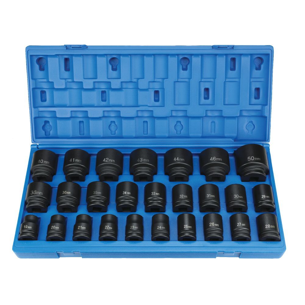 3/4 Inch Drive Standard Metric Master Impact Socket Set 26pc 8026M