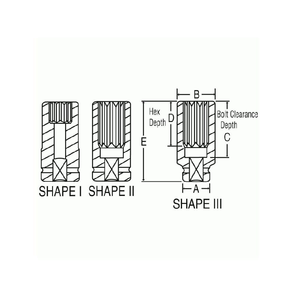 3/4 Inch Drive x 1-1/16 Inch LengthDeep 12 Point Impact Socket 3134D