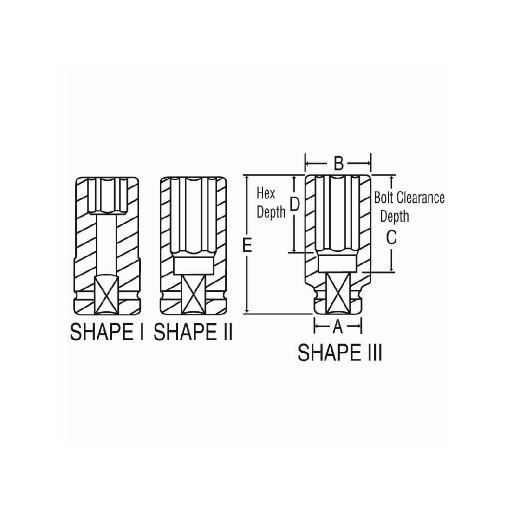 3/4 Inch Drive x 1-1/2 Inch Length Deep 6 Point Impact Socket 3048D