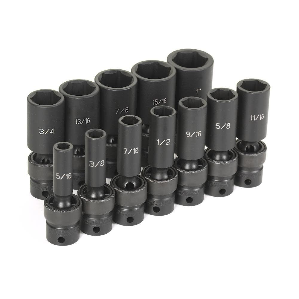 3/8in Drive 12 Piece Semi-Deep SAE Universal Set 1212USD