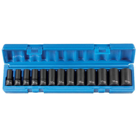 3/8in Drive 13 Piece Semi-Deep Metric Set 1213MSD