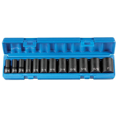 3/8in Drive Semi-Deep Length Impact Set - 12 piece 1213SD